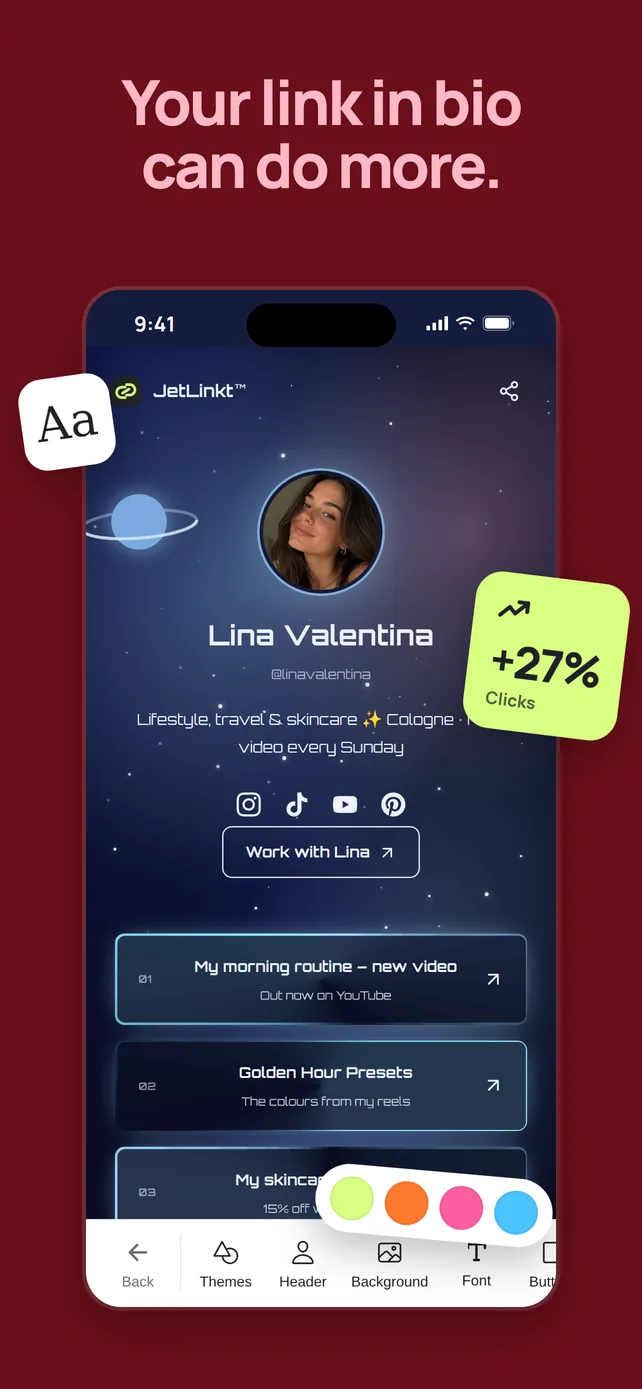 Your page in the JetLinkt™ app