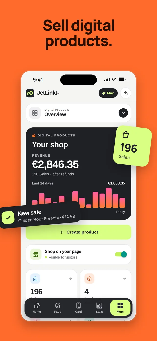Your shop in the JetLinkt™ app